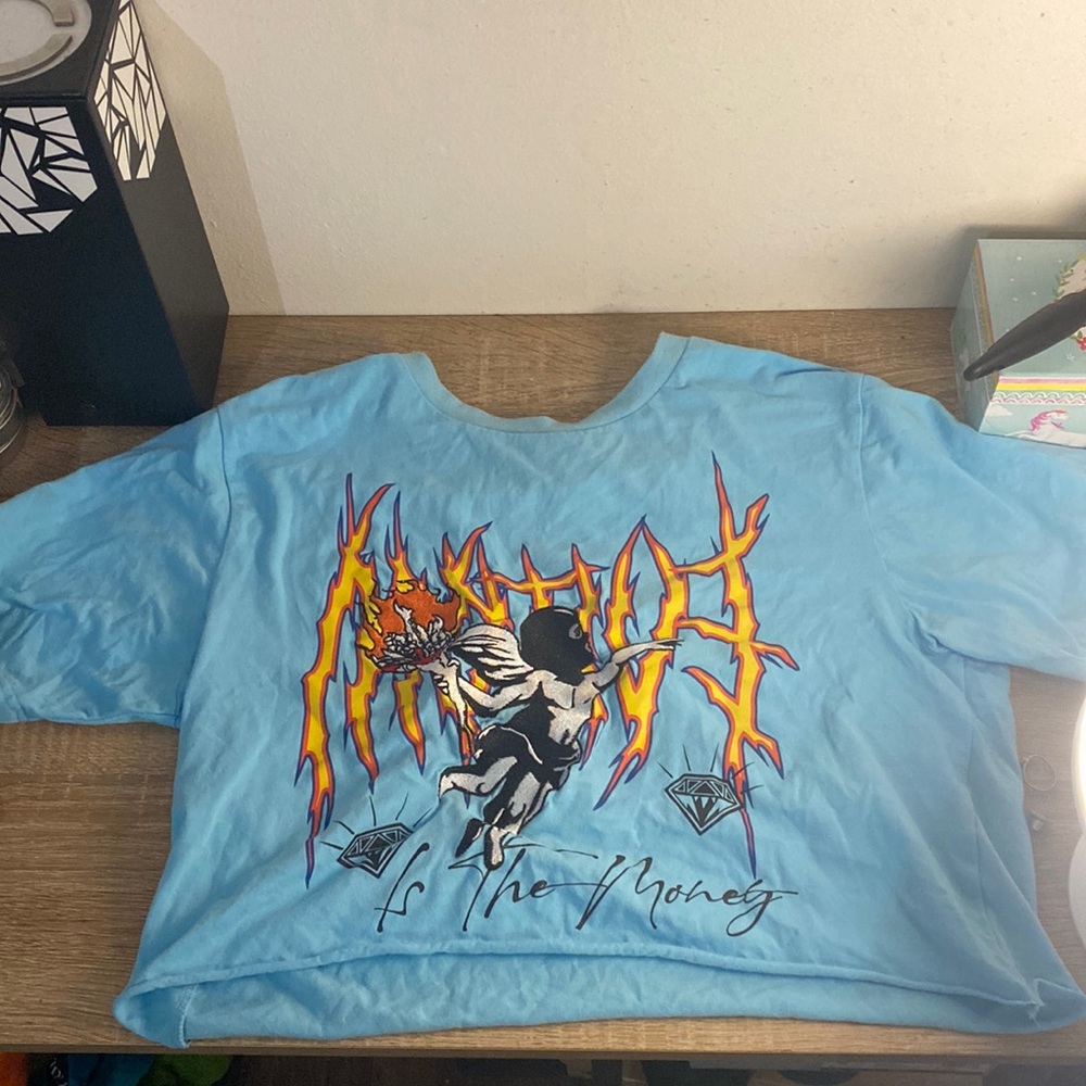 Paradime angel tee “is the money” cropped (teal)